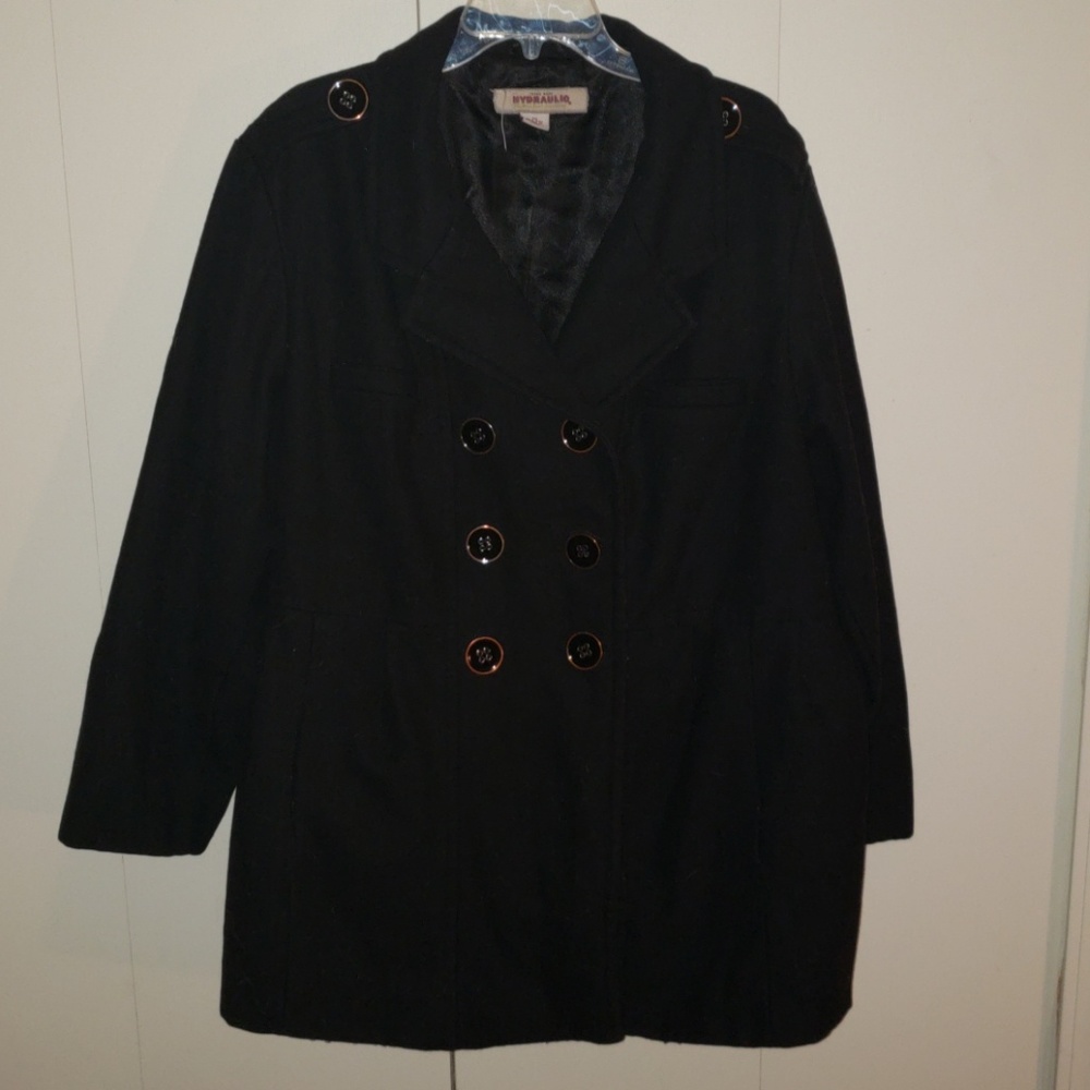 Black wool peacoat